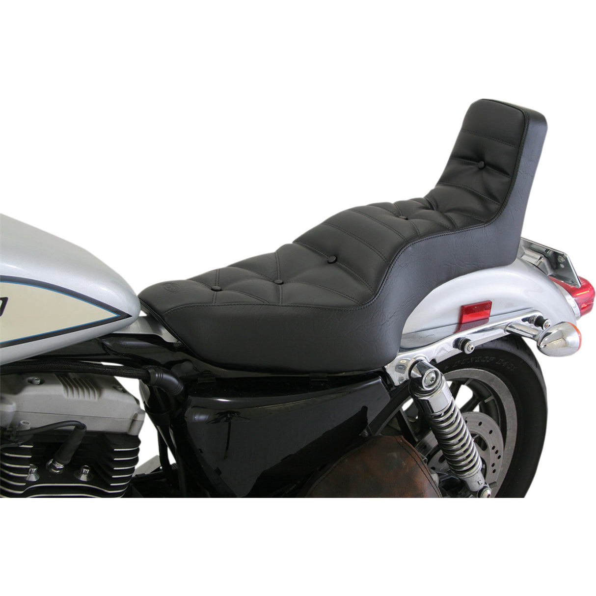 Mustang Diamond Stitched Throwback™ 2-Up Vinyl Seat - 75126 For Harley Sportster 2004-2021