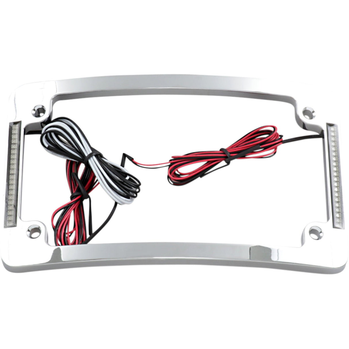 CUSTOM DYNAMICS 2030-0843 TF06-C Tri-Radius License Plate Frame with Flushmount LEDs Tri-Radius License Plate Frame w Flushmount LEDs - Chrome