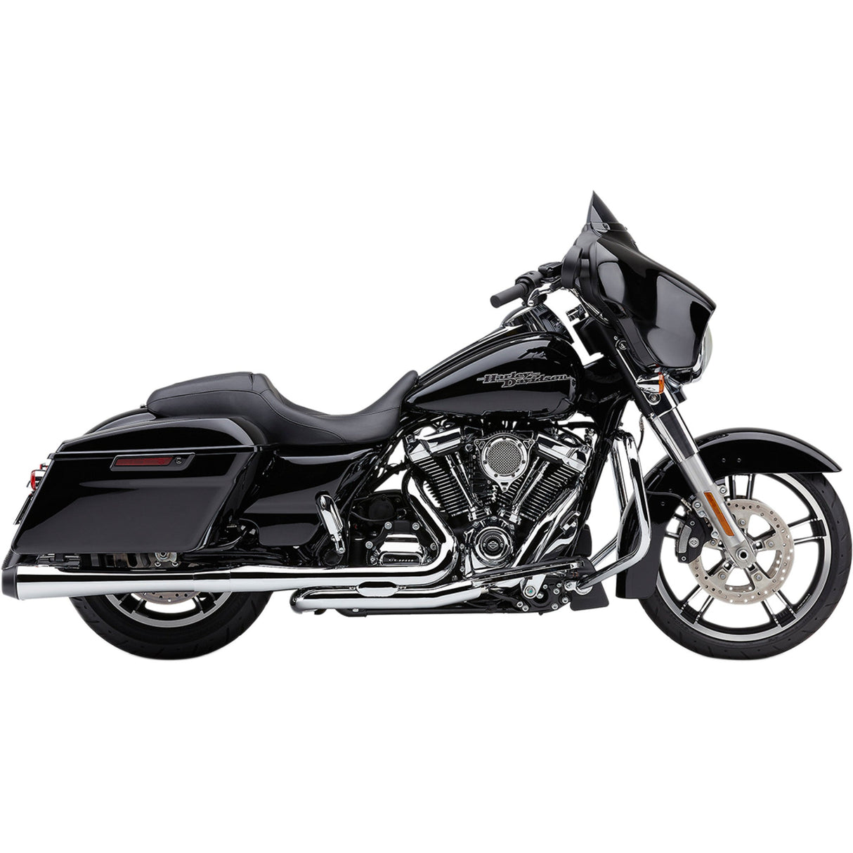 Cobra El Diablo Slip-On Mufflers 4" FL Chrome With Black Tip - 6208 For Harley Touring 2017-2026