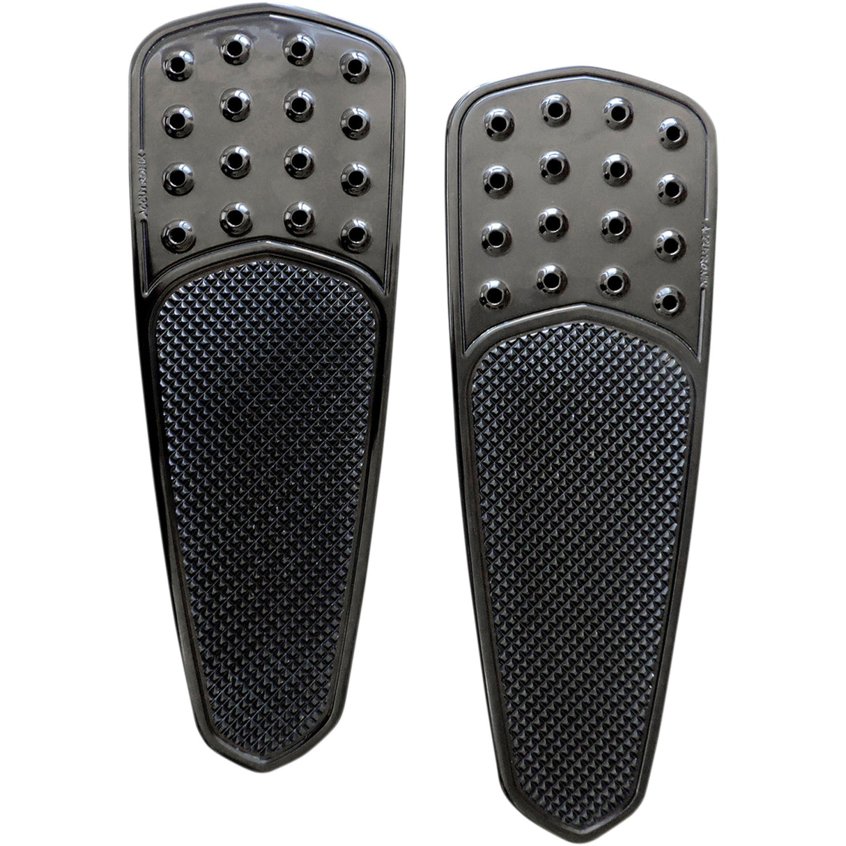 Accutronix Front Floorboards Extended Black Knurled Teardrop - FBF01-KDTB For Harley Motorcycles 1983-2026