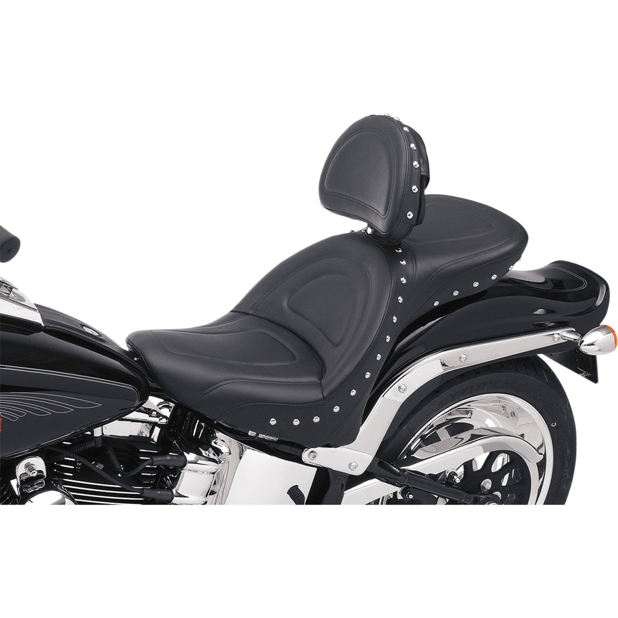 Saddlemen Explorer Special Seat — Includes Backrest Studded With Backrest FL FX For Harley Softail 2000-2007