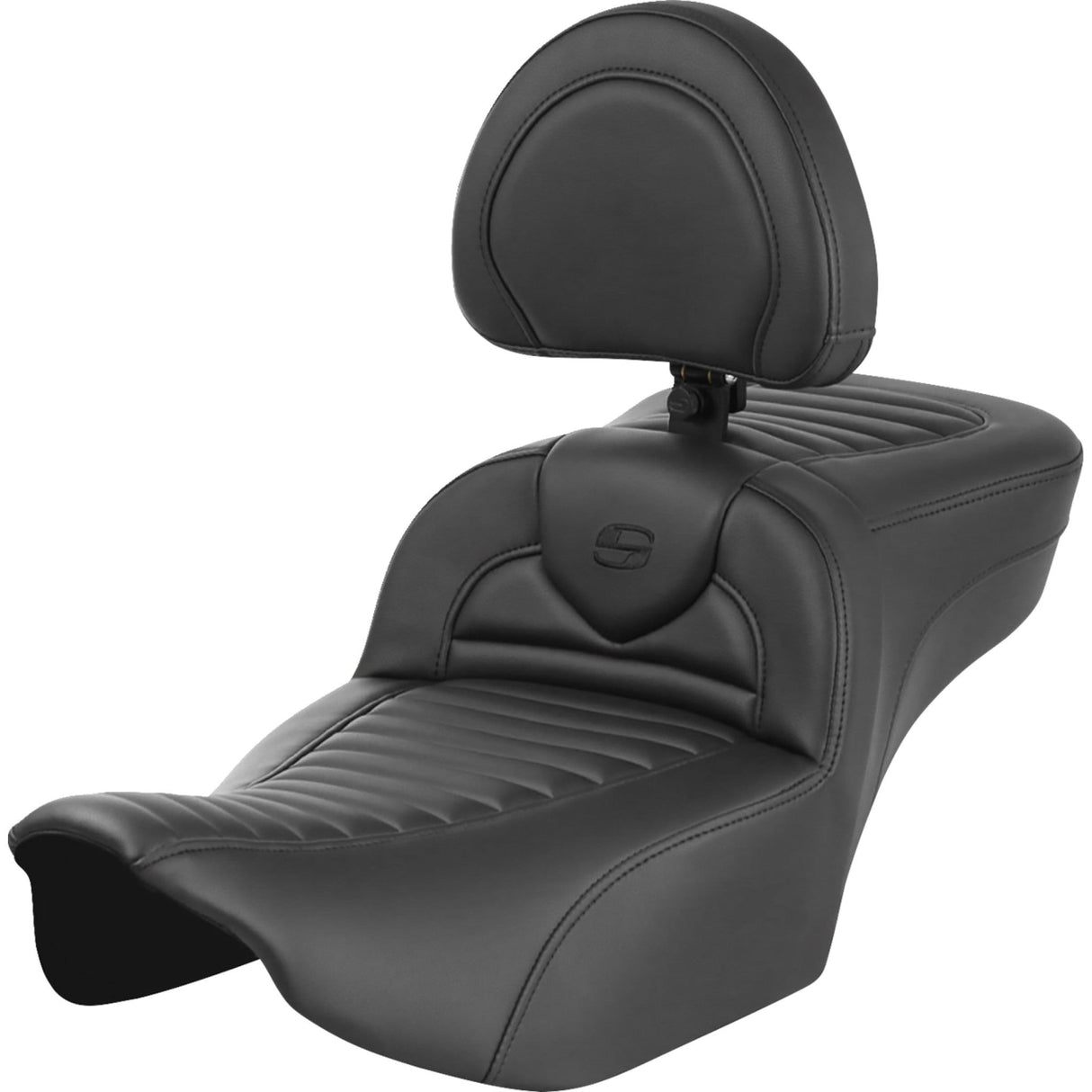 Saddlemen Roadsofa™ Extended Reach Seat With Backrest Tuck-N-Roll - 823-07-203B0 For Harley Touring 2023-2026