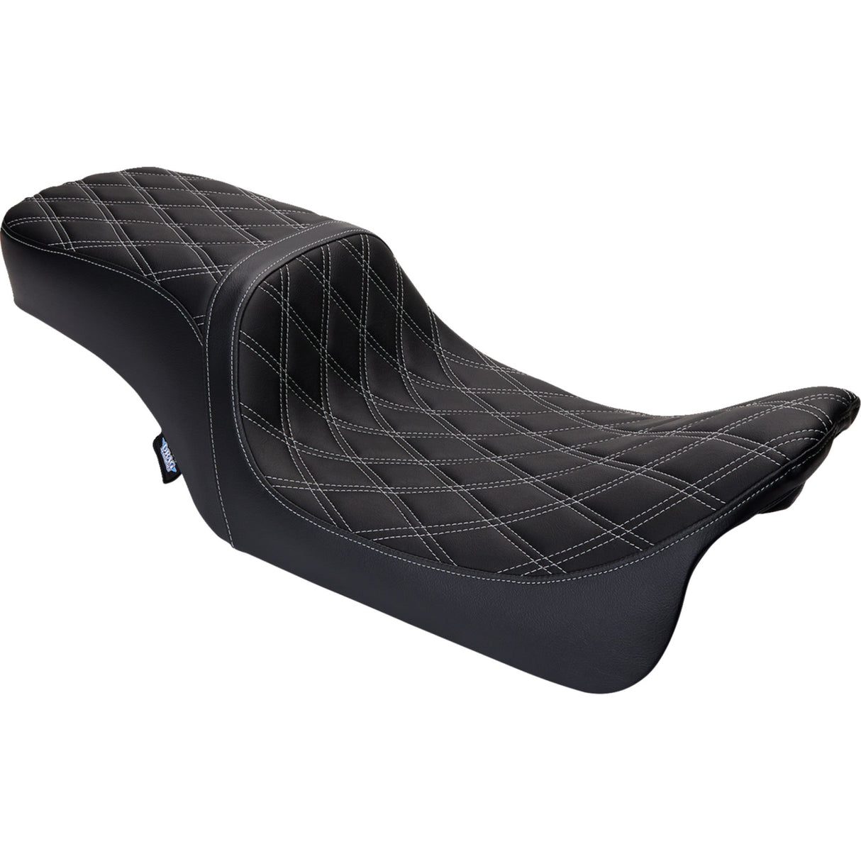 DRAG SPECIALTIES SEATS 0801-1492 Performance Predator 2-Up Seat Predator 2-Up Seat - Vinyl - Double Diamond Silver Stitch - w/o Backrest - FL '08-'23