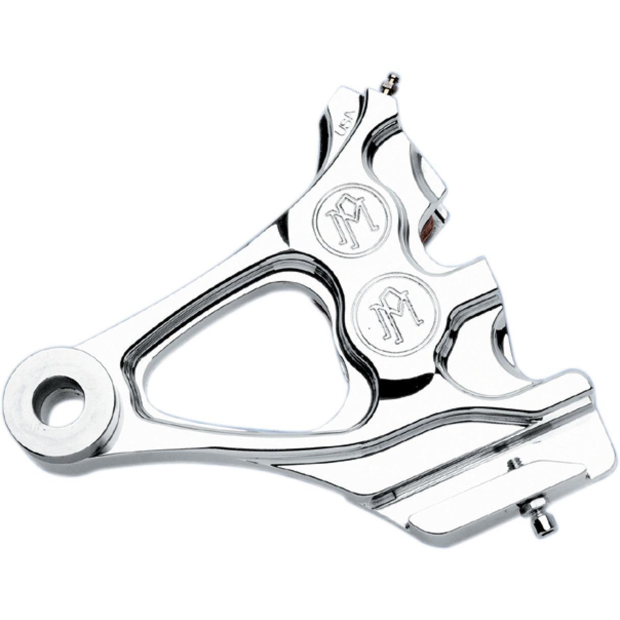PERFORMANCE MACHINE (PM) DS324135 1274-0076-CH Four-Piston Differential-Bore Caliper - Rear - Chrome - 87-99 Softail