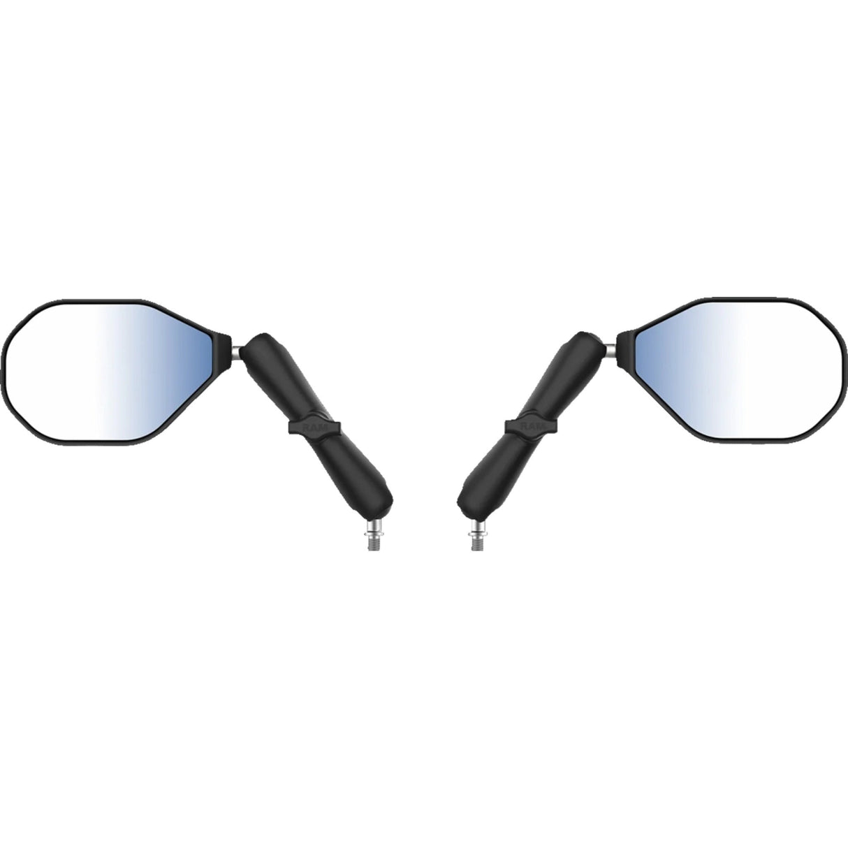 RAM MOUNTS 0640-1718 RAM-B-349-C-465RL Tough-Mirror™ Kit with M10-1.25 Bases - Long Arm Tough-Mirror™ - Side View - Oval - Black - Left/Right - Long Arm