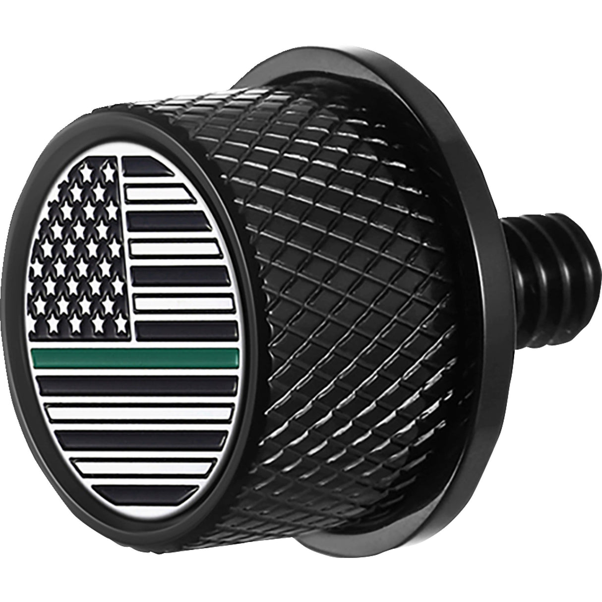 FIGURATI DESIGNS 0820-0209 FD72-SEAT KN-BK Seat Mounting Knob black - green line american flag