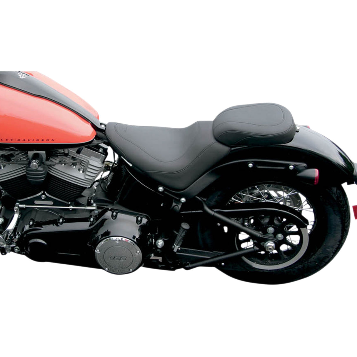 Mustang Wide Tripper™ Solo Seat Without Backrest Smooth Black - 76760 For Harley Blackline / Softail Slim 2011-2017