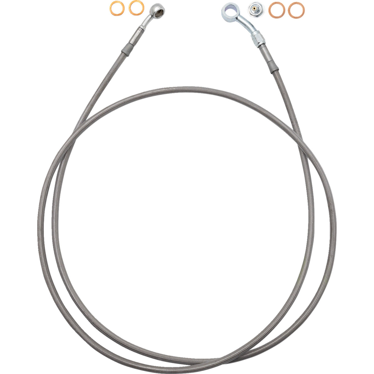 FAT BAGGERS INC. 1741-6841 110063 EZ Install Brake Line 63" - stainless steel braid
