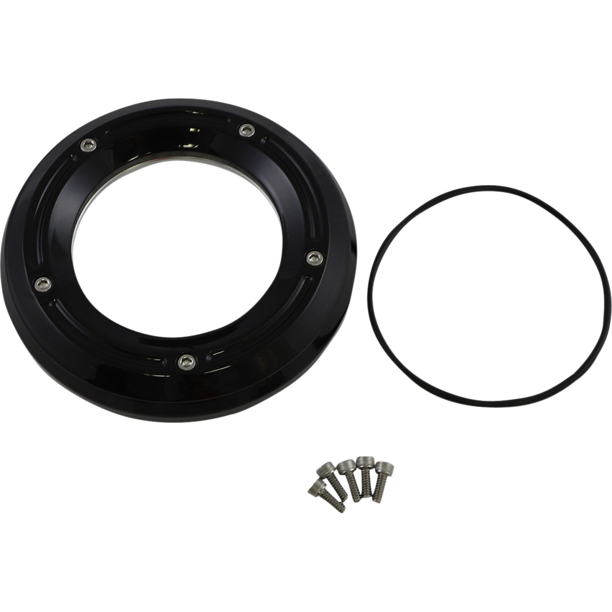Trask Assault Derby Cover With Window Gloss Black Softail - TM-0042BK For Harley Softail 2018-2025