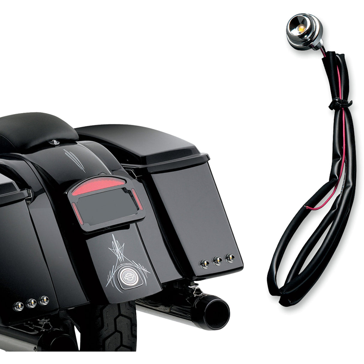 CYCLE VISIONS 2040-1187 CV-4540 Lucifer Lights Lucifer Light - Chrome/Red