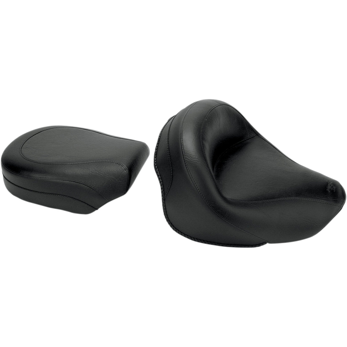 MUSTANG 0810-0396 75891 Vintage Wide Touring Seat Seat - Vintage - Wide - Touring - Without Driver Backrest - Two-Piece - Smooth - Black - VN1600
