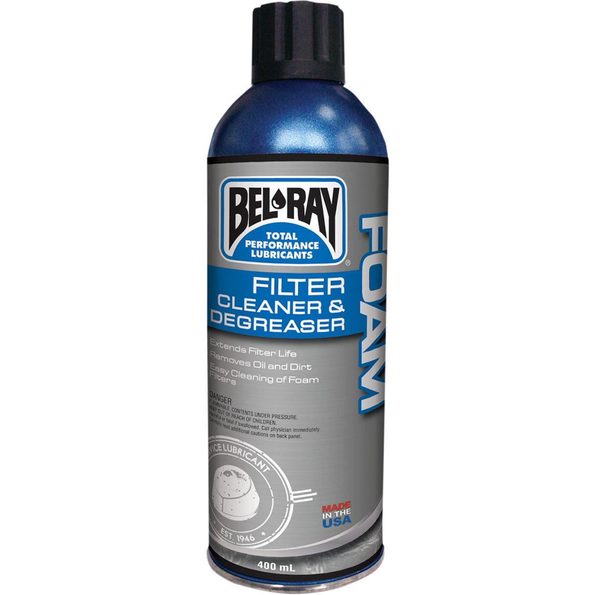BEL-RAY 3704-0101 99180-A400W Foam Filter Cleaner and Degreaser Foam Filter Cleaner - 13.5 U.S. fl oz. - Aerosol