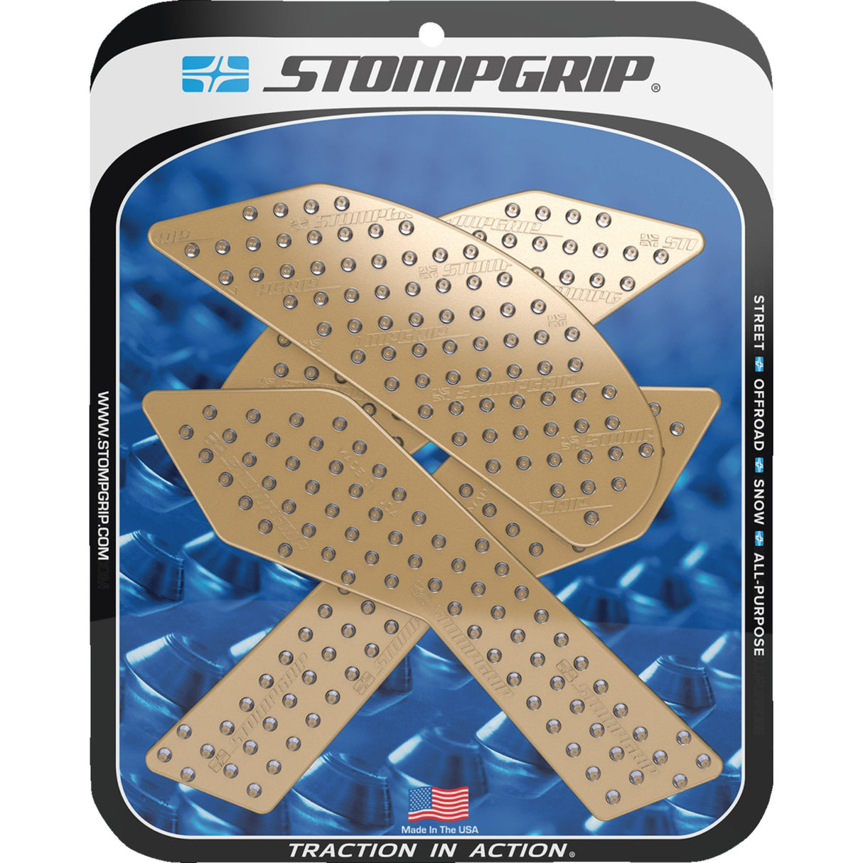 STOMPGRIP 4320-2847 55-10-0144C Volcano Profile Traction Pad Tank Grips Traction Pad Tank Grips - Volcano - Clear - Z 900