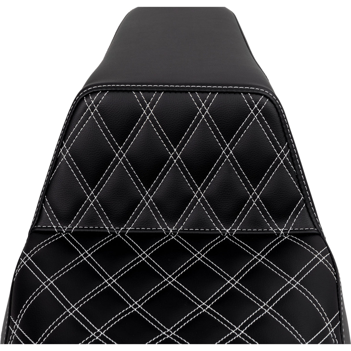 Saddlemen Lattice Stitch Step-Up Seat Front White Stitch - 808-07B-17206 For Harley Touring 2008-2024