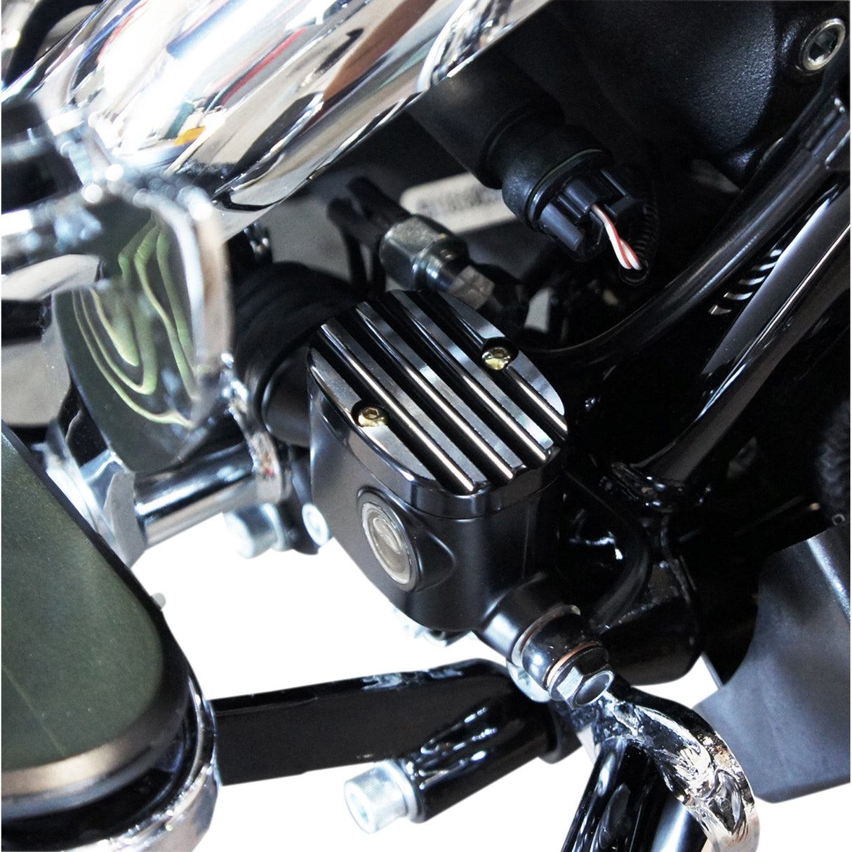 Joker Machine Master Cylinder Cover Finned Black - 08-008B For Harley Touring 2008-2024