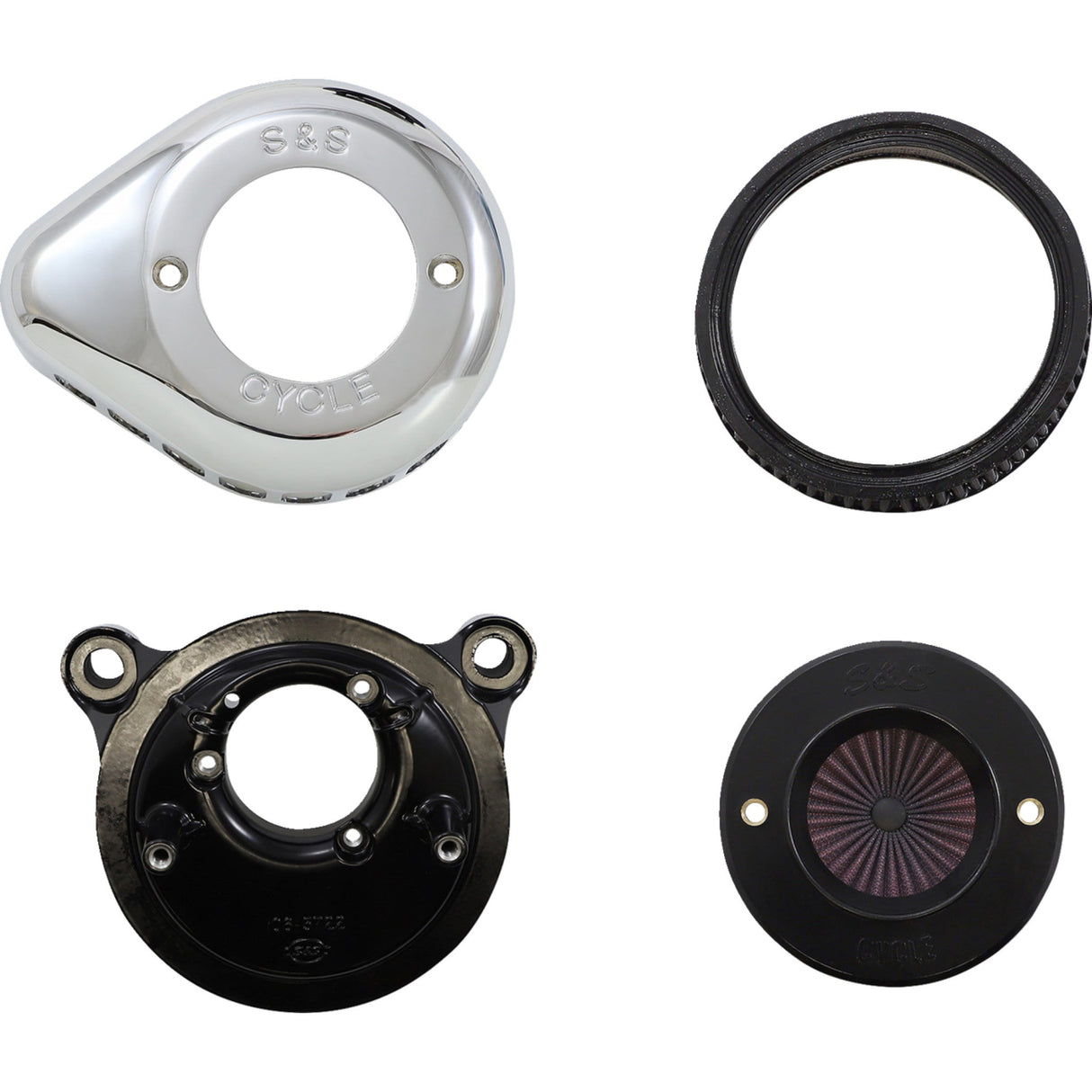 S&S Cycle Air Stinger Stealth Air Cleaner Kit Chrome - 170-0721A For Harley Motorcycles 2001-2017