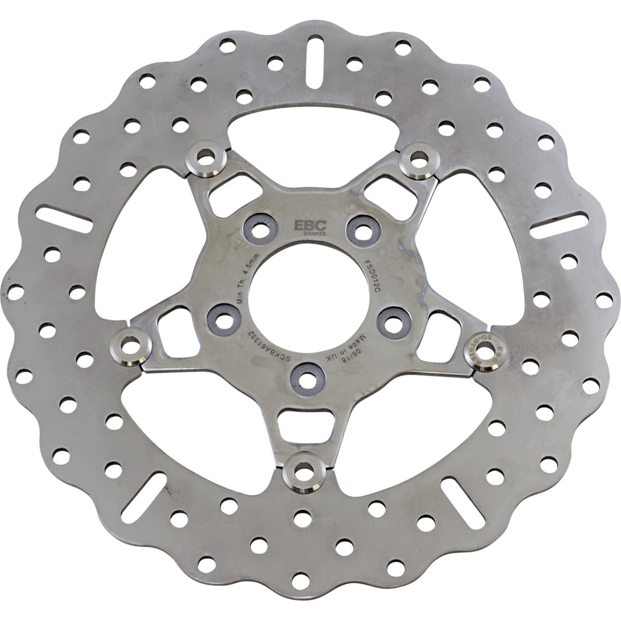 EBC FSD Series Stainless Steel Front Brake Rotor For Big Twins Polished Carrier - FSD012C For Harley Motorcycles 2000-2014