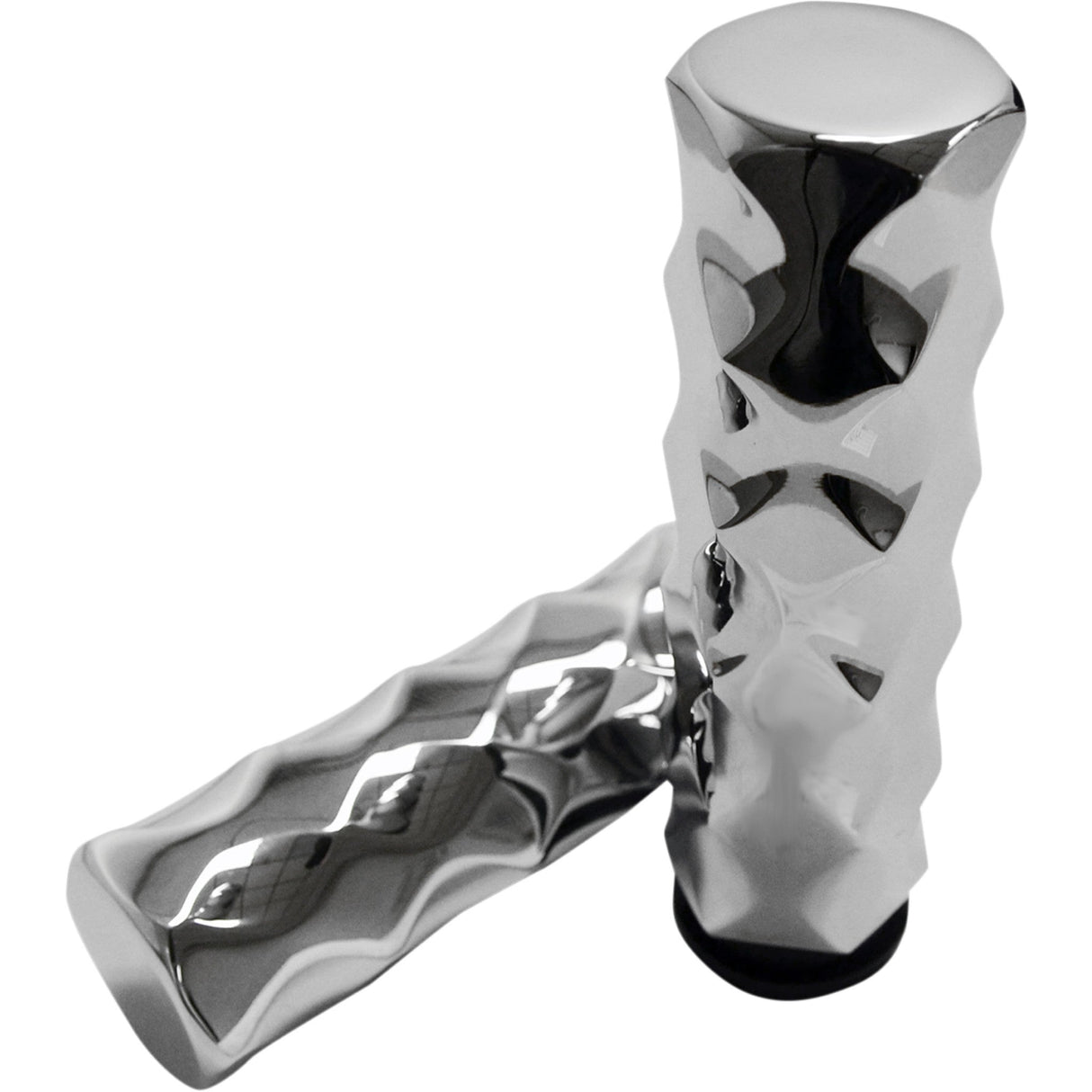LA Choppers Billet Hex Grips TBW Chrome - LA-7491-00 For Harley Motorcycles 2008-2022