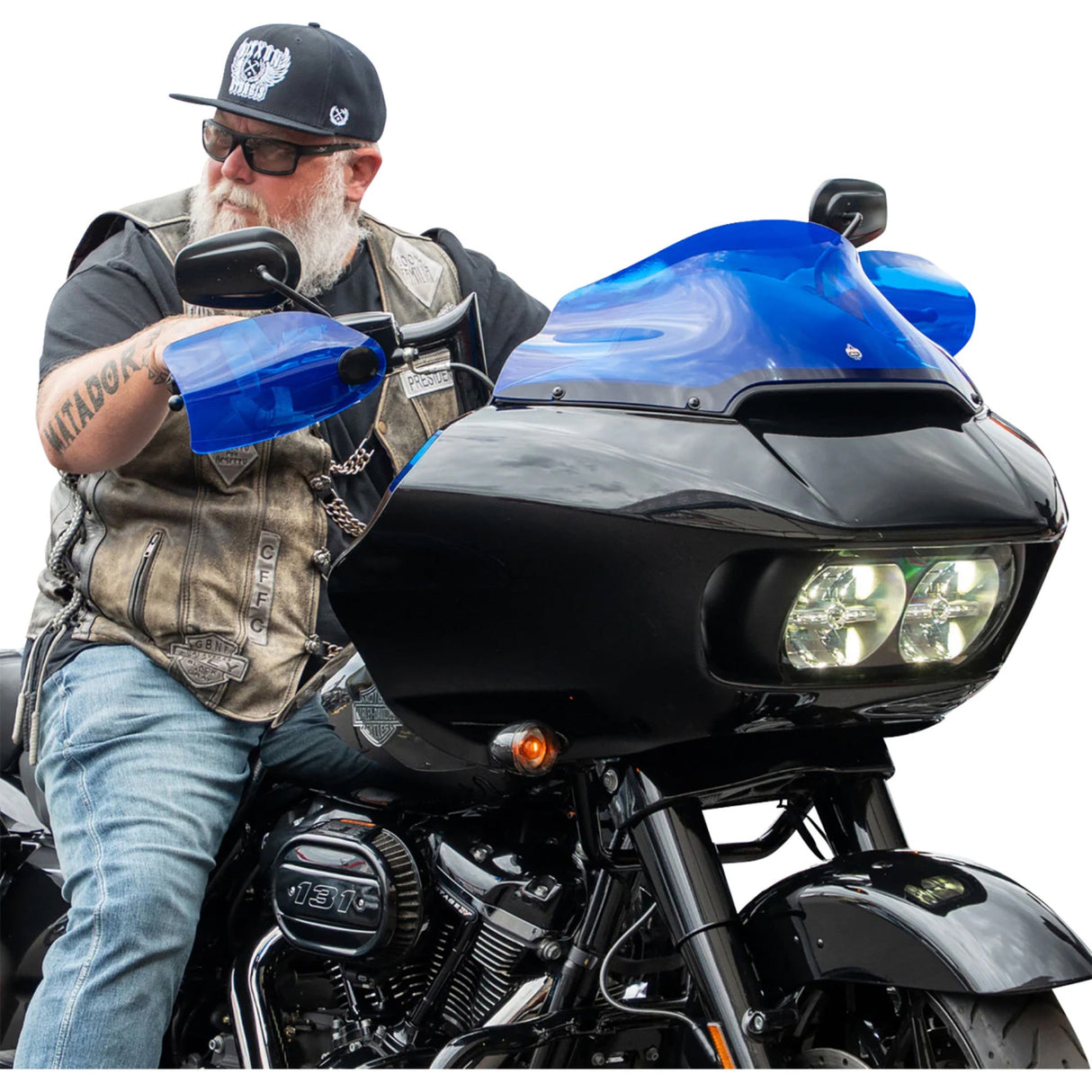 KLOCK WERKS 0635-2835 KWS-01-0133-HC Flare® Handguards harley-davidson hydraulic clutch - blue