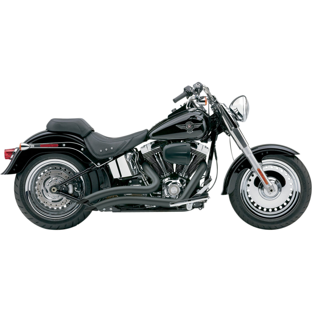Cobra Short Swept 2-Into-2 Exhaust System - 6225B For Harley Softail 2012-2017