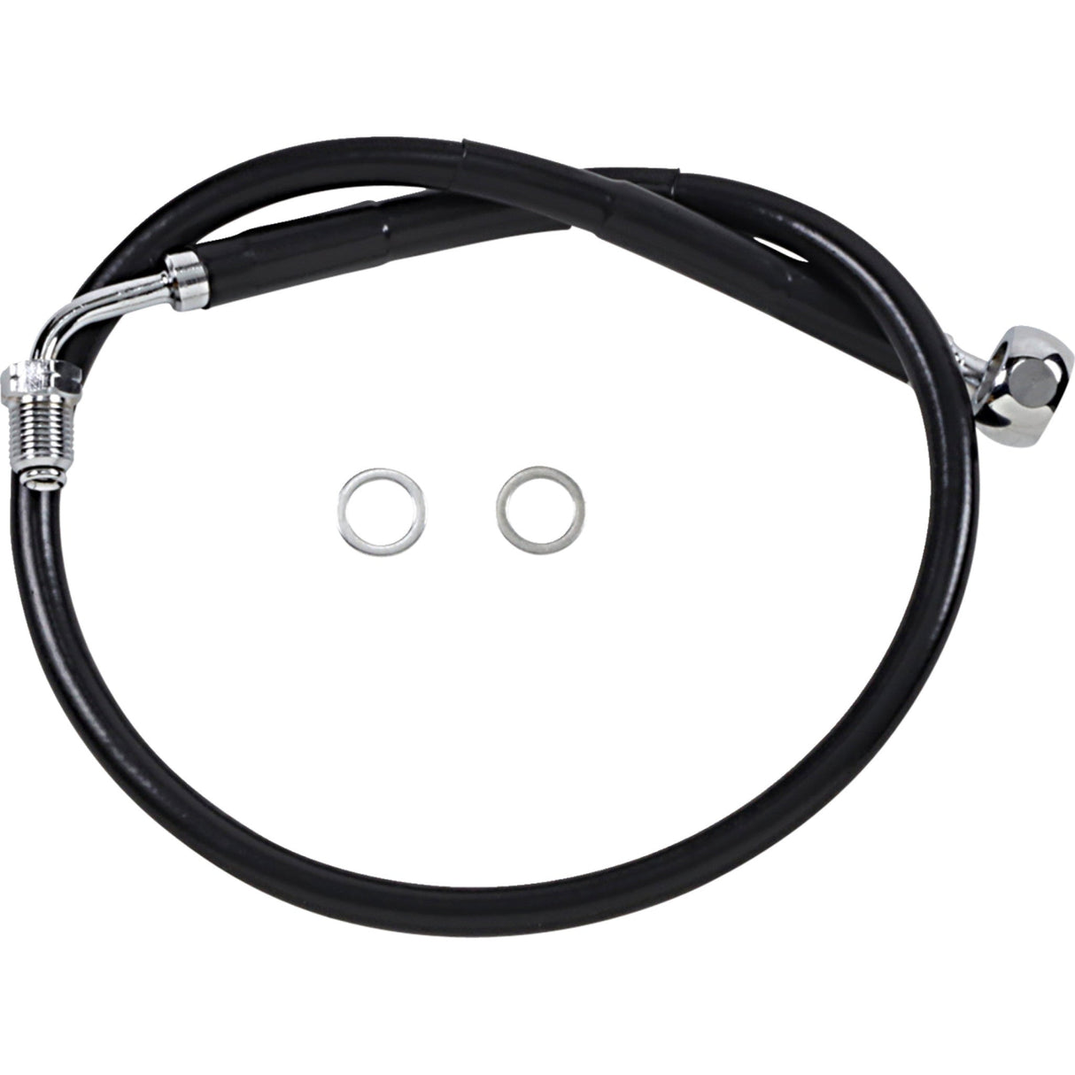 Drag Specialties Stainless Steel Brake Line Kit Front (Upper) Black For Harley Softail 2018-2020