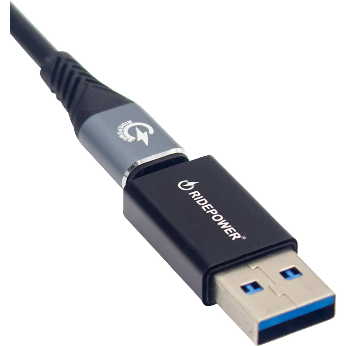 RIDEPOWER 3807-0716 RPUSBUSBCADPT Male USB to Female USB-C Compact Power Adapter Male USB to Female USB-C Adapter - Power - Compact - Black
