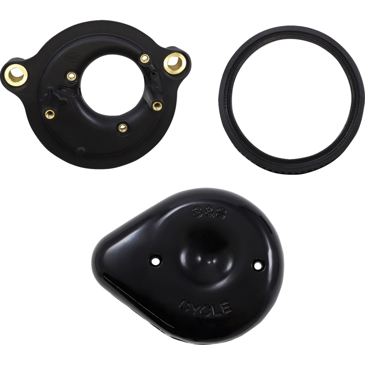 S&S Cycle Mini Teardrop Stealth Air Cleaner Kit Gloss Black - 170-0436C For Harley Motorcycles 2017-2024