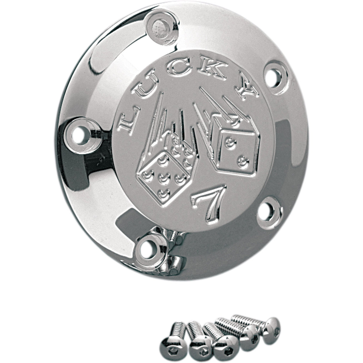 Joker Machine Points Cover Lucky 7 5 Hole Chrome - 02-99L For Harley Motorcycles 1999-2017