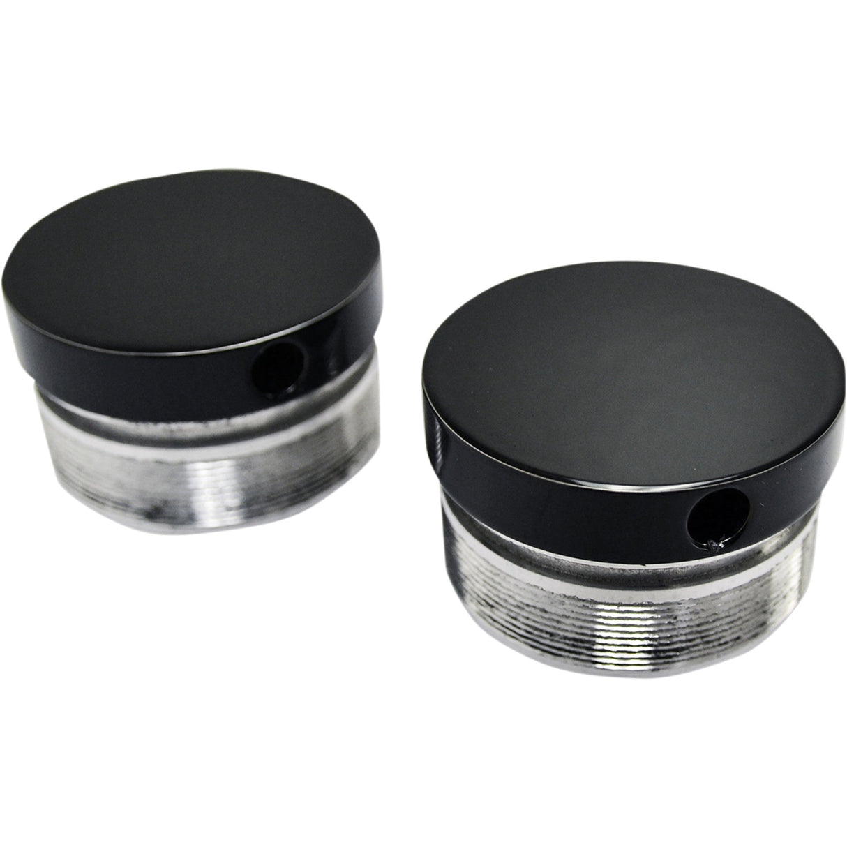 LA Choppers Flush-Mount Fork Caps 49 Mm Gloss Black Powder Coat - LA-7504-49B For Harley Dyna 2006-2017
