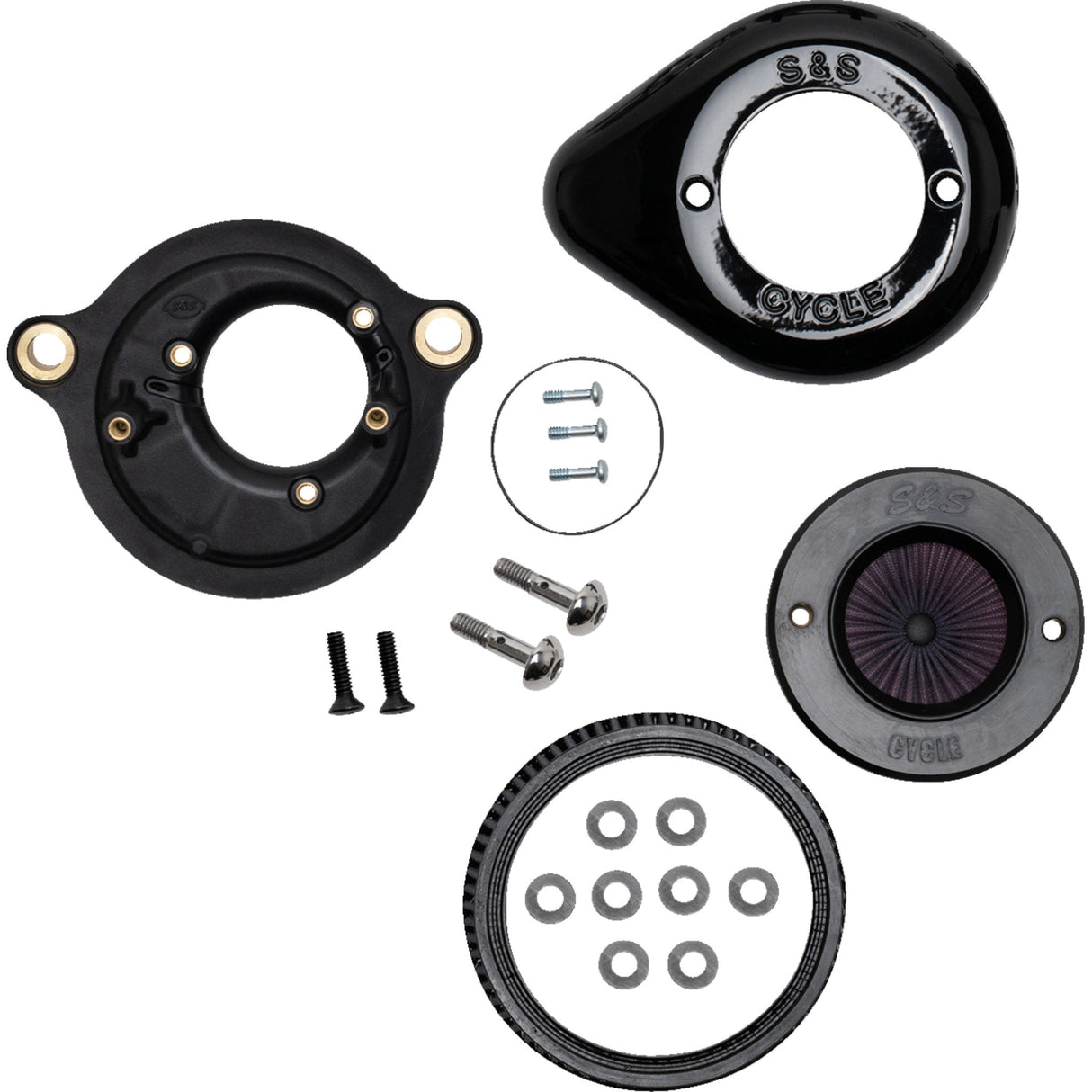 S&S Cycle Air Stinger Stealth Air Cleaner Kit Black - 170-0718A For Harley Motorcycles 2017-2023