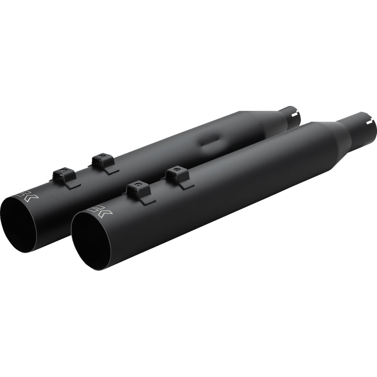 Khrome Werks HP-Plus® Slip-On Mufflers 4" Straight Cut With Ripper Baffle M8 Black - 40FST-1012-BLK For Harley Touring 2017-2026