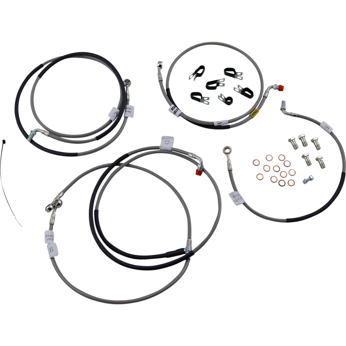 GALFER 1741-4593 FK003D811-6 Brake Line Kit Brake Line - Stainless Steel