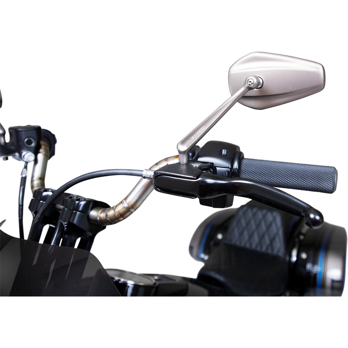 ARLEN NESS 0640-1444 13-168 Mini Stocker Mirror Mirror - Mini Stocker - Side View - Oval - Titanium - Left