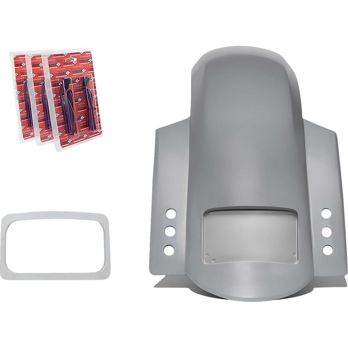 Paul Yaffe Bagger Nation Short Sport Rear Fender With Thunder Pods With Chrome Plate Frame With - RF-SS-3-THNDR-BLT-C For Harley Touring 2023-2026