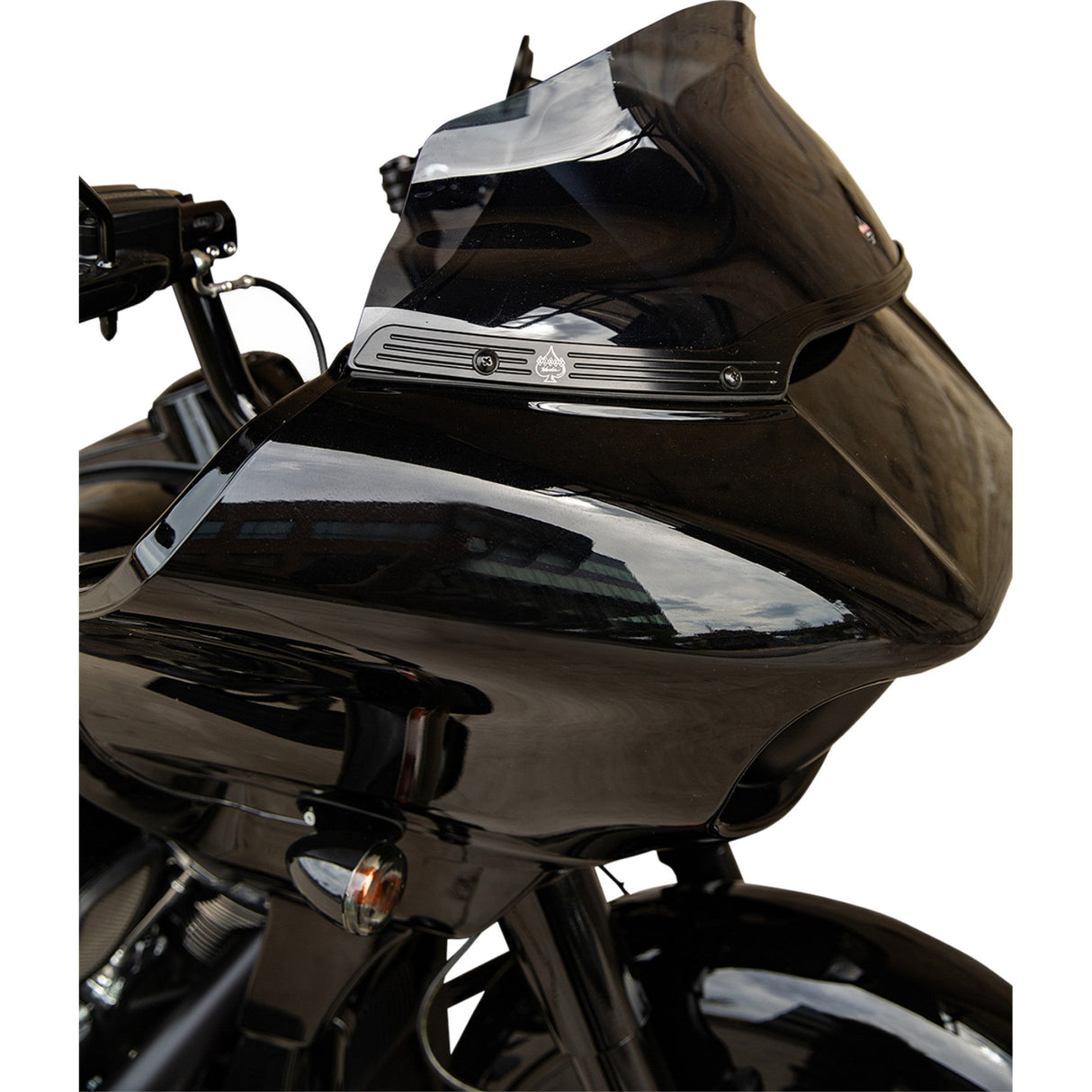 Klock Werks Flare® Series Windshield Trim Logo Black With Contrast Logo - KWW-01-0574 For Harley Road Glide 2015-2025