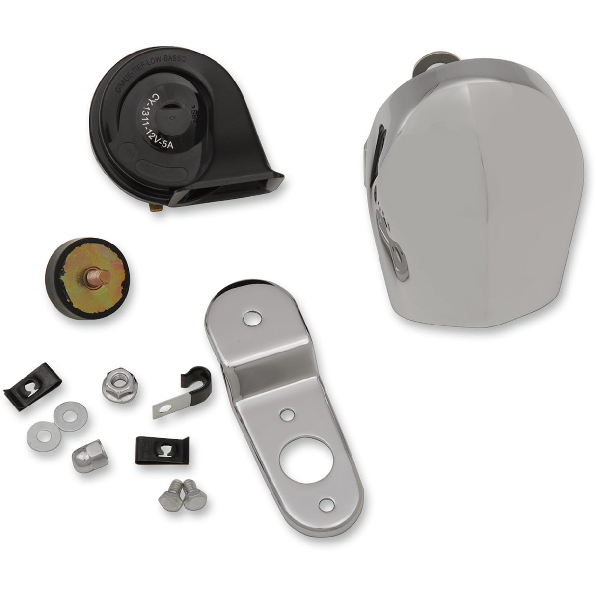 DRAG SPECIALTIES 2107-0245 Electric Horn Kit Horn Kit - Chrome