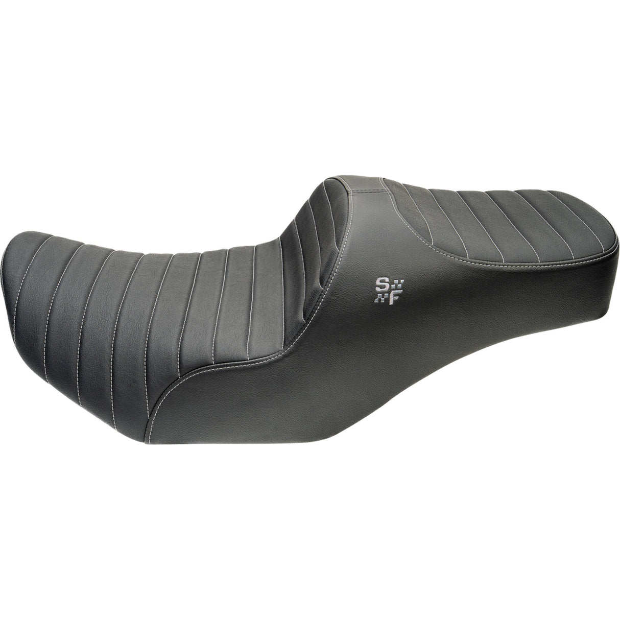 Slyfox Chariot Seat Silver Classic Stitch Silver Logo FLH FLT - 4729B For Harley Touring 2023-2026