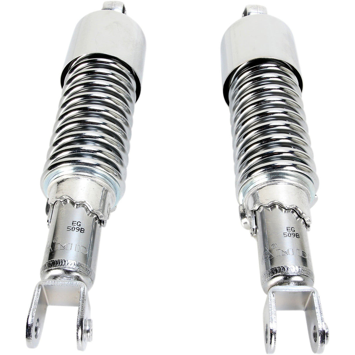 EMGO 1310-1213 17-05694 Custom Shorty Shocks with shroud - chrome body/chrome spring finish - clevis lowering