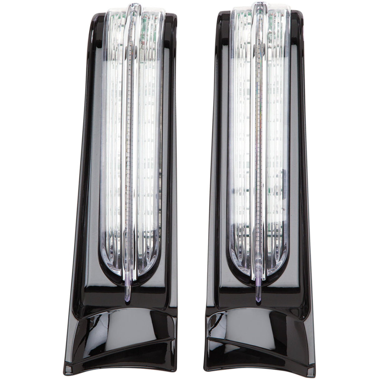 Ciro Filler Panel Lights Clear Lens Red Amber LEDs Black - 40003 For Harley Touring 1998-2026