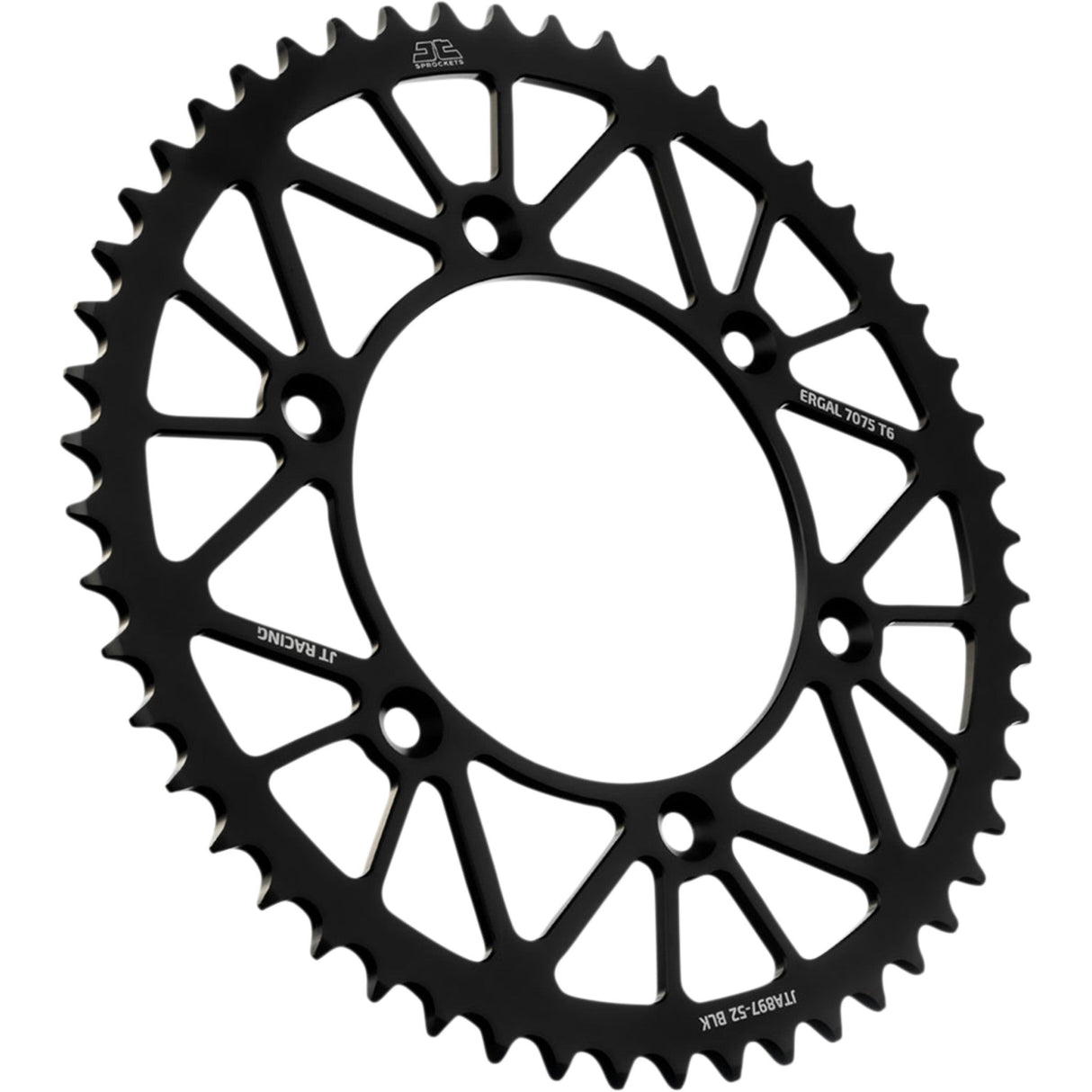 JT Sprockets RaceLite Aluminum Rear Sprocket Black 52-Tooth - JTA897.52BLK For KTM Dirt Bikes 2012-2021 | Husqvarna FE 250 / FE 350 / FE350S 2014-2021