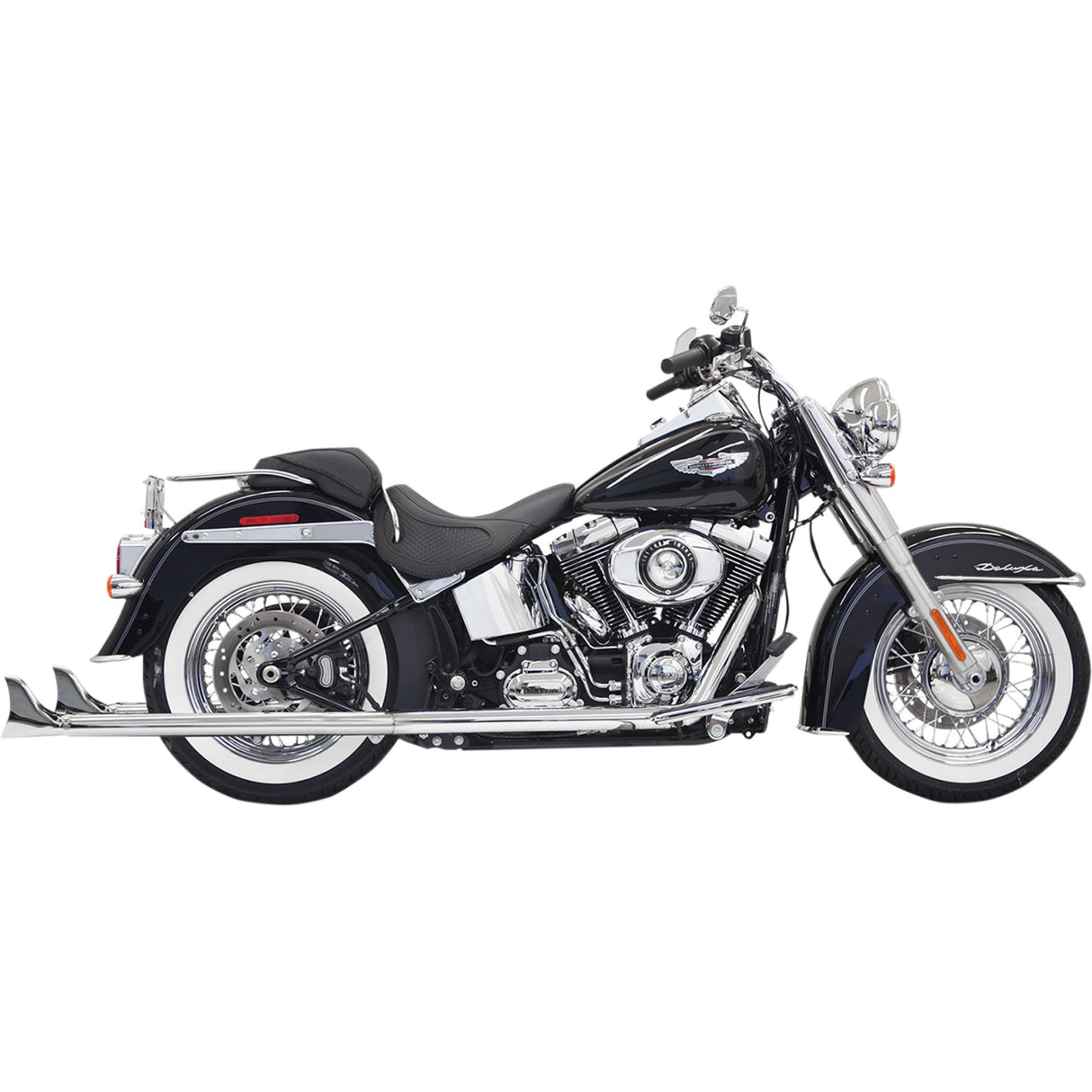 Bassani Xhaust Fishtail Duals 2-Into-2 Exhaust System - 1S66E-36 For Harley Softail 1989-2017
