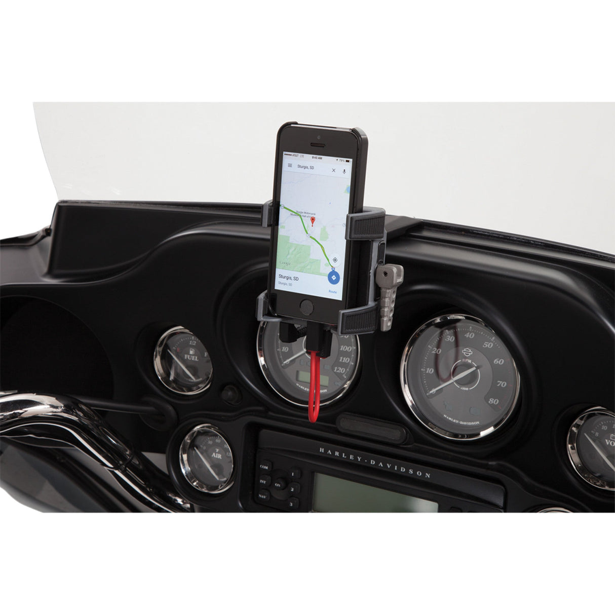 Ciro Smartphone GPS Holder With Charger Fairing Mount - 50217 For Harley Touring 2006-2026