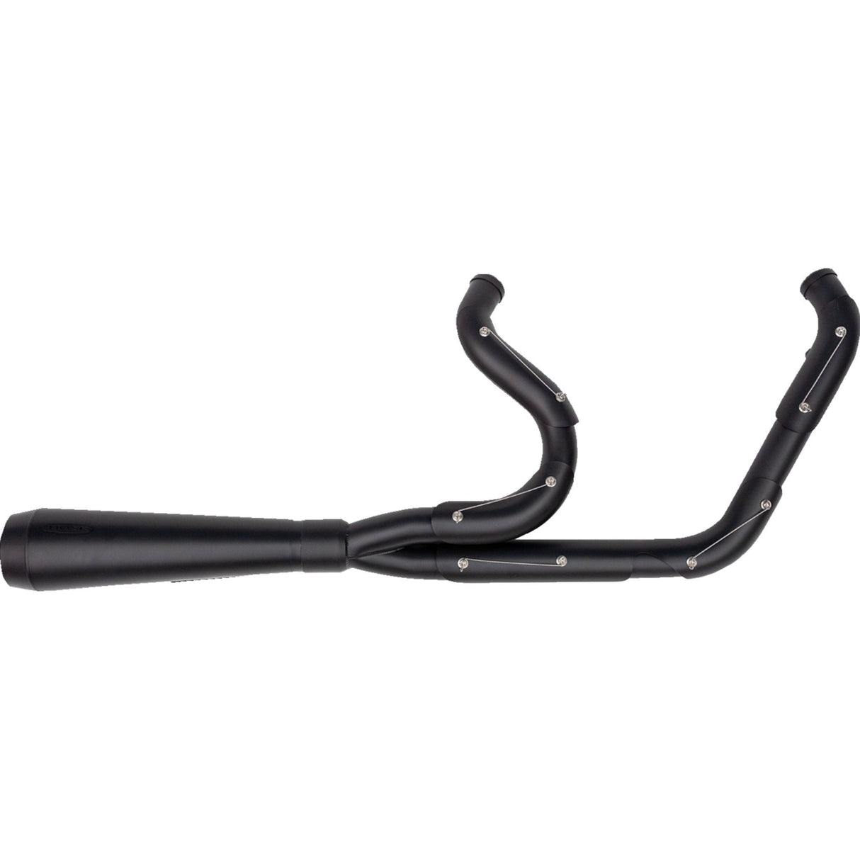 Trask 2-Into-1 Assault Exhaust System Full Black On Black - TM-5053BKBK For Harley Softail 2018-2024
