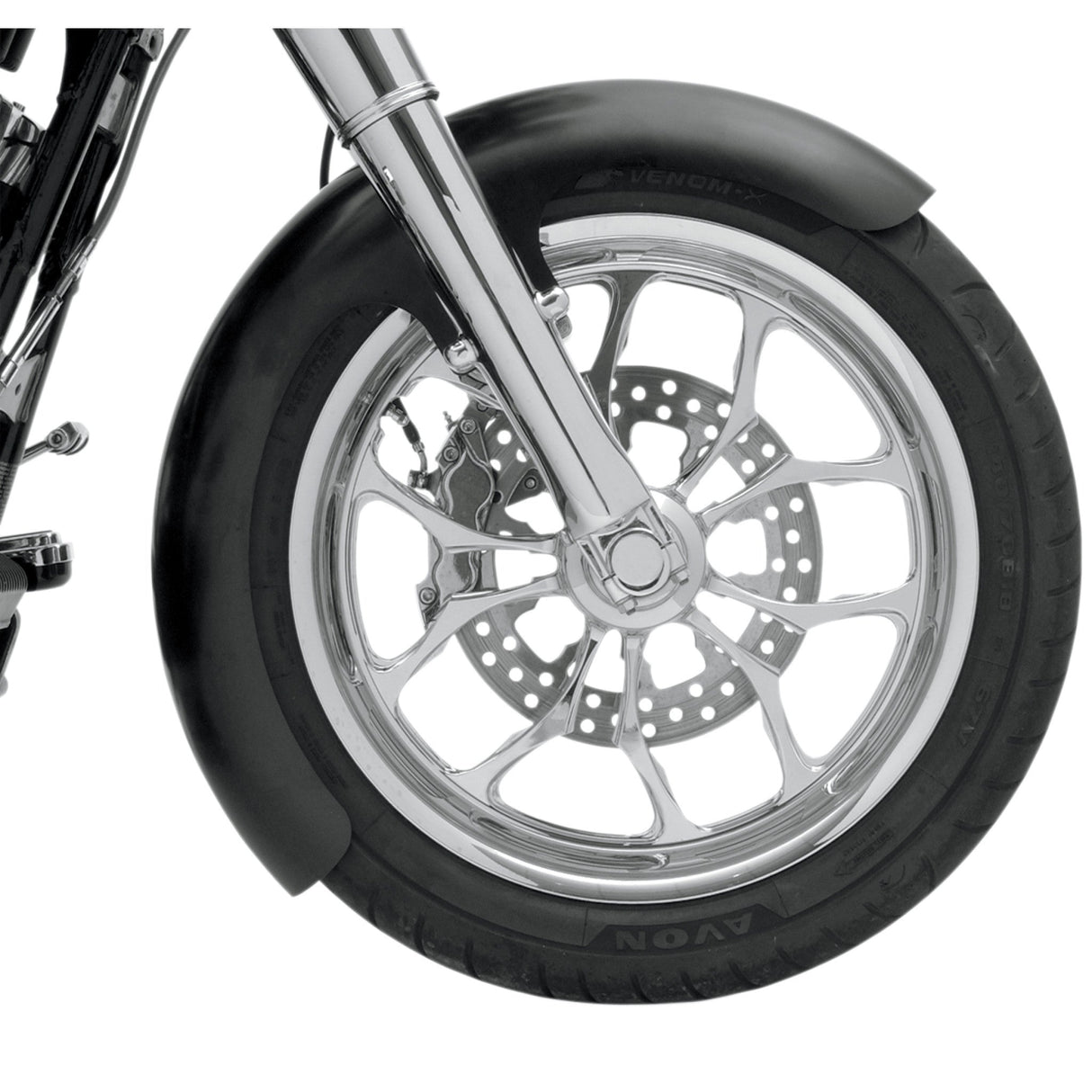 Klock Werks Tire Hugger Front Fender For Dresser Black 16"-19" HD Touring Trike - KWF-01-0104 For Harley Touring 1983-2013