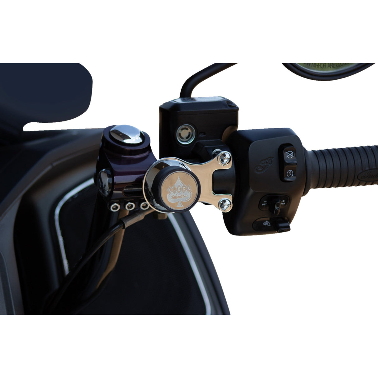 Klock Werks iOmount™ Handlebar Switch Mount Ambidextrous Mount Chrome Challenger Pursuit - KWD-04-0609-C For Indian 2020-2026