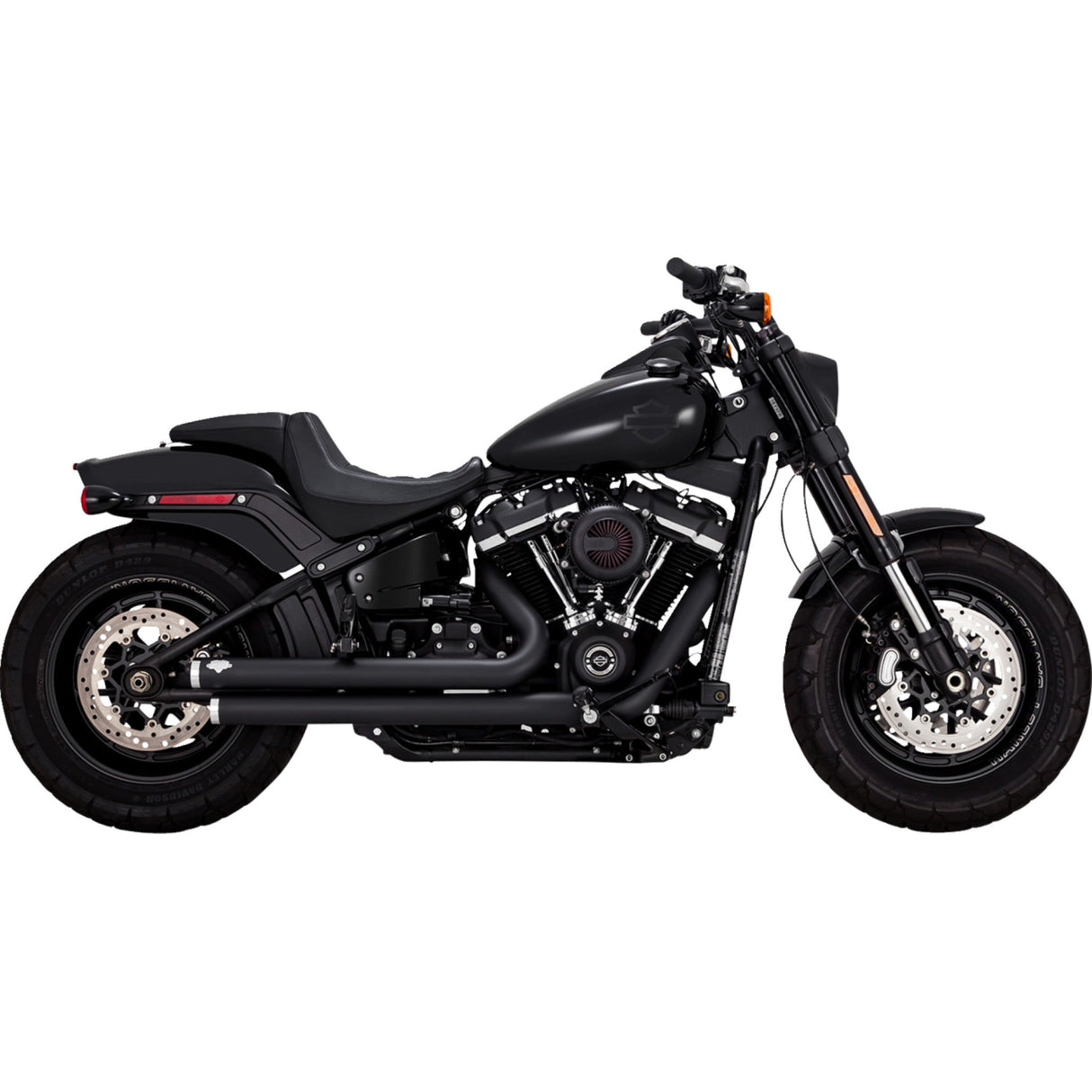 Vance & Hines Big Shots Staggered 2-Into-2 Exhaust System Black - 47339 For Harley Softail 2010-2017