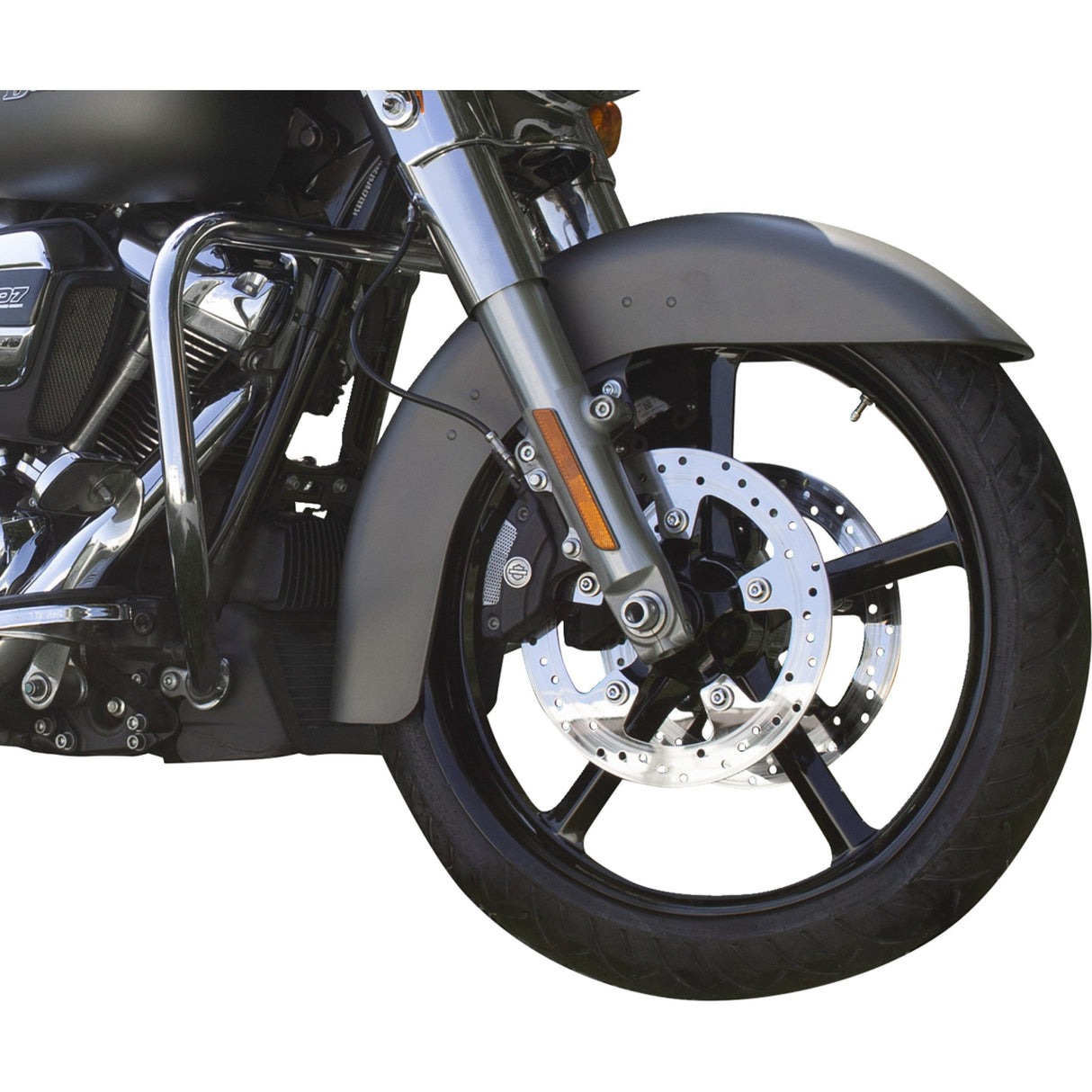 Coastal Moto Rockstar Moto Forged Aluminum Wheel Rockstar Front Dual Disc Without ABS Black 21x3.25 - 1502-ROC-213-B For Harley Touring 2008-2026
