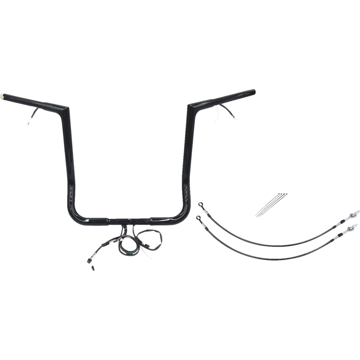 FAT Baggers INC. EZ Install Wired 1-1/4" Flat Top Handlebar Kit 16" Black - 701216-B For Harley Touring 2014-2015