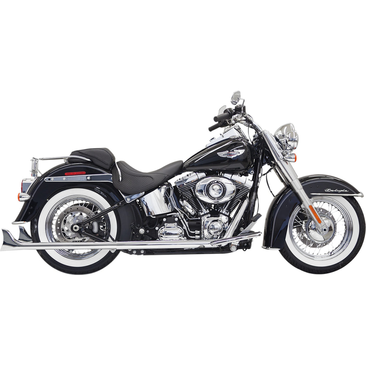 Bassani Xhaust Fishtail Duals 2-Into-2 Exhaust System - 1S26E-33 For Harley Softail 1989-2017