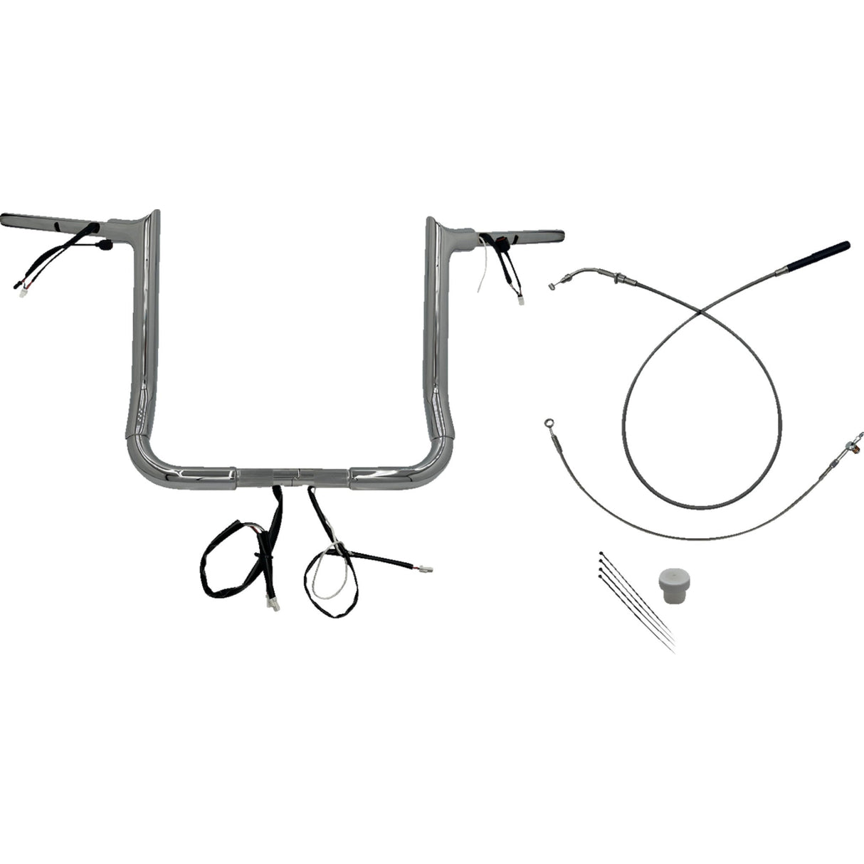 FAT Baggers INC. 1-1/2" EZ Install Pointed Top Handlebar 14" Chrome - 849014 For Harley Street Glide 2023-2026